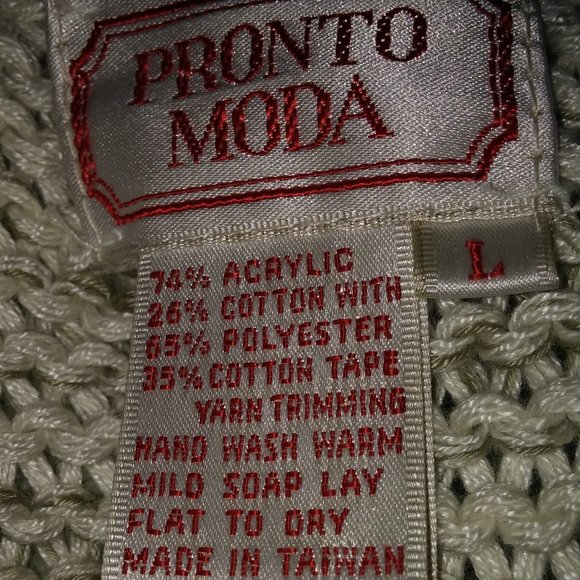 Vintage Pronto Moda Sleeveless Sweater Boho Women's L - Picture 9 of 10